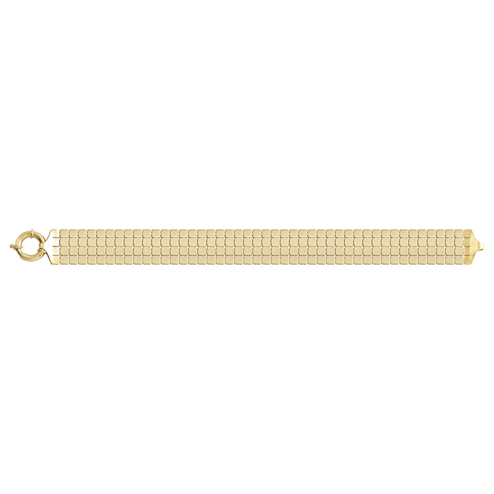 Solid gold brick link bracelet, 16.65 g — shown square on a plain background.