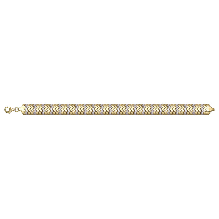 Solid gold herringbone bracelet, 15.35 g — shown square on a plain background.