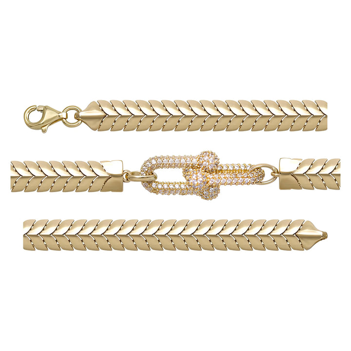 Solid gold fancy link bracelet, 10.53 g — shown in three rows across the frame.