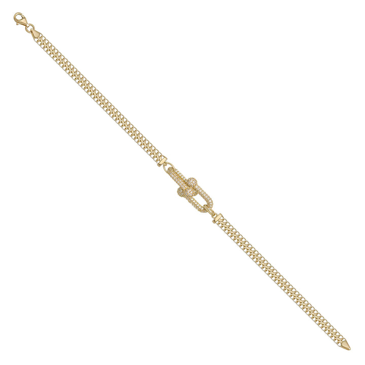 Solid gold fancy link bracelet, 6.88 g — shown at an angle across the frame.