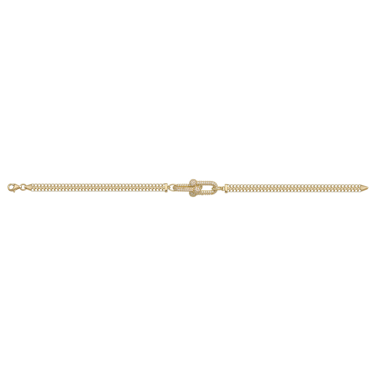 Solid gold fancy link bracelet, 6.88 g — shown square on a plain background.