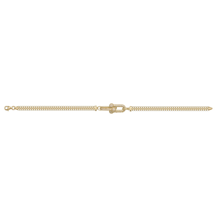Solid gold fancy link bracelet, 6.88 g — shown square on a plain background.