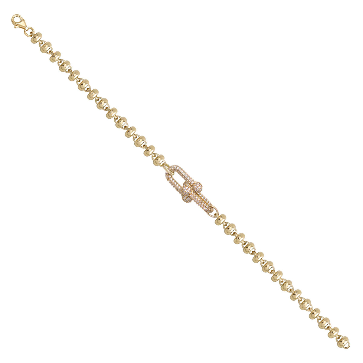 Solid gold fancy link bracelet, 8.00 g — shown at an angle across the frame.