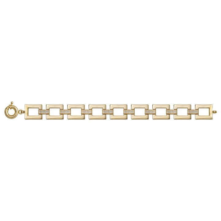 Solid gold fancy link bracelet, 19.50 g — shown square on a plain background.