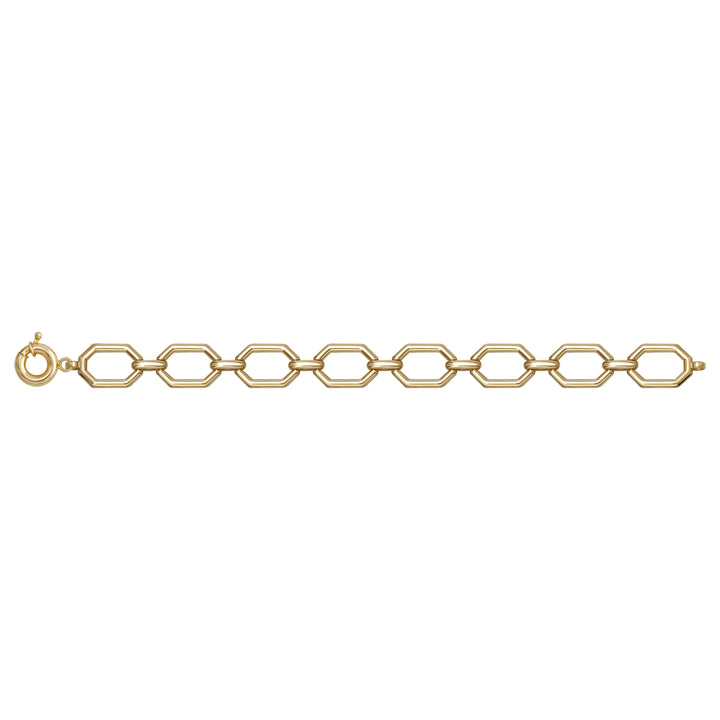 Solid gold fancy link bracelet, 9.45 g — shown square on a plain background.