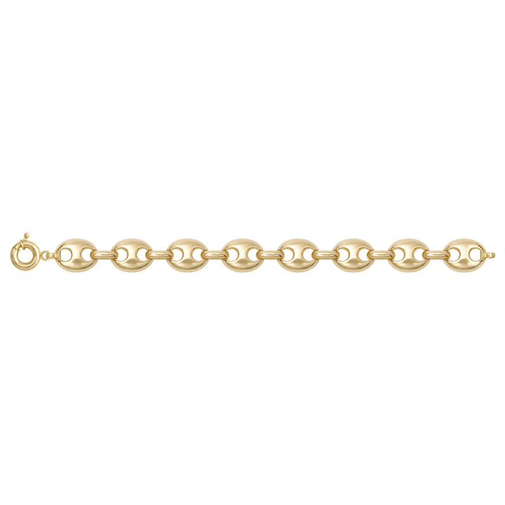 Solid gold mariner bracelet, 13.65 g — shown square on a plain background.