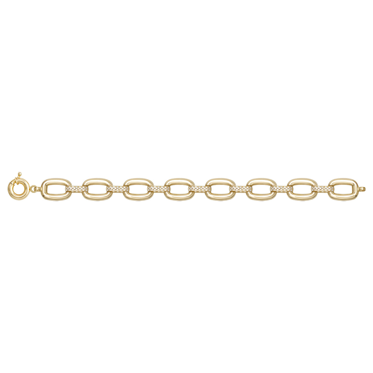 Solid gold fancy link bracelet, 13.20 g — shown square on a plain background.