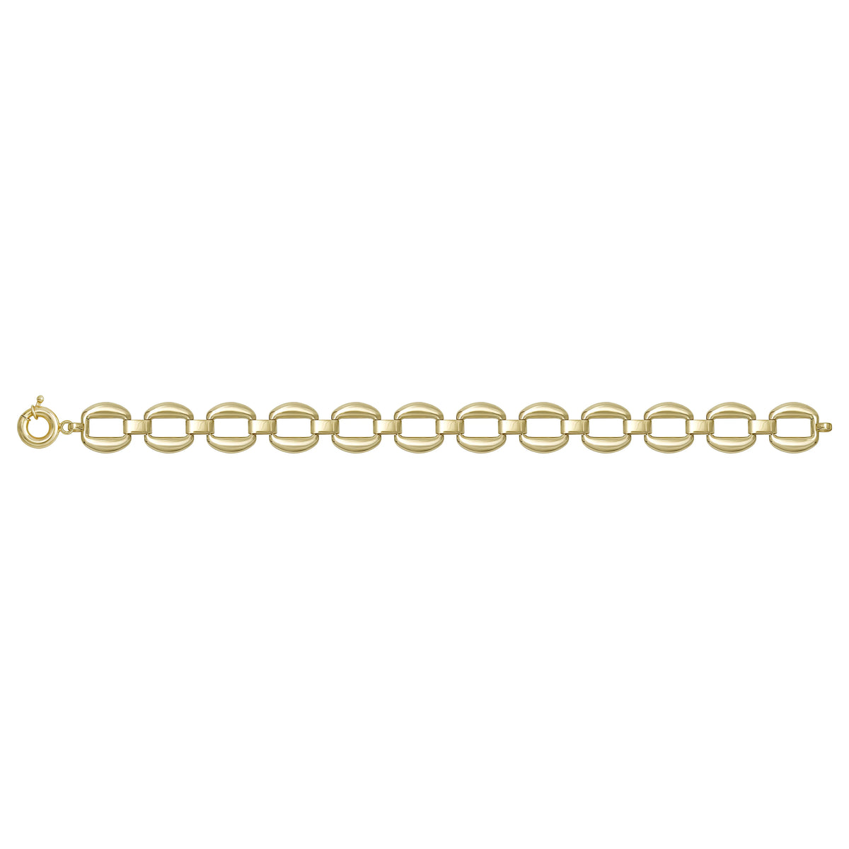 Solid gold fancy link bracelet, 12.30 g — shown square on a plain background.