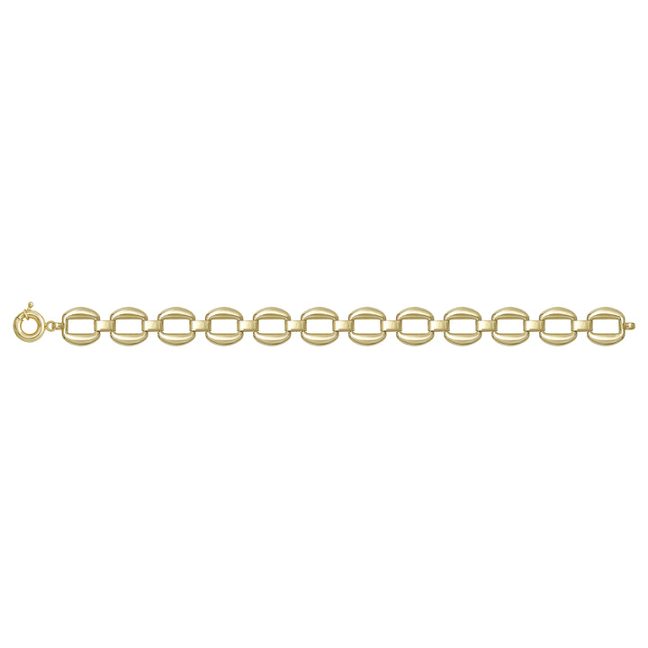 Solid gold fancy link bracelet, 12.30 g — shown square on a plain background.