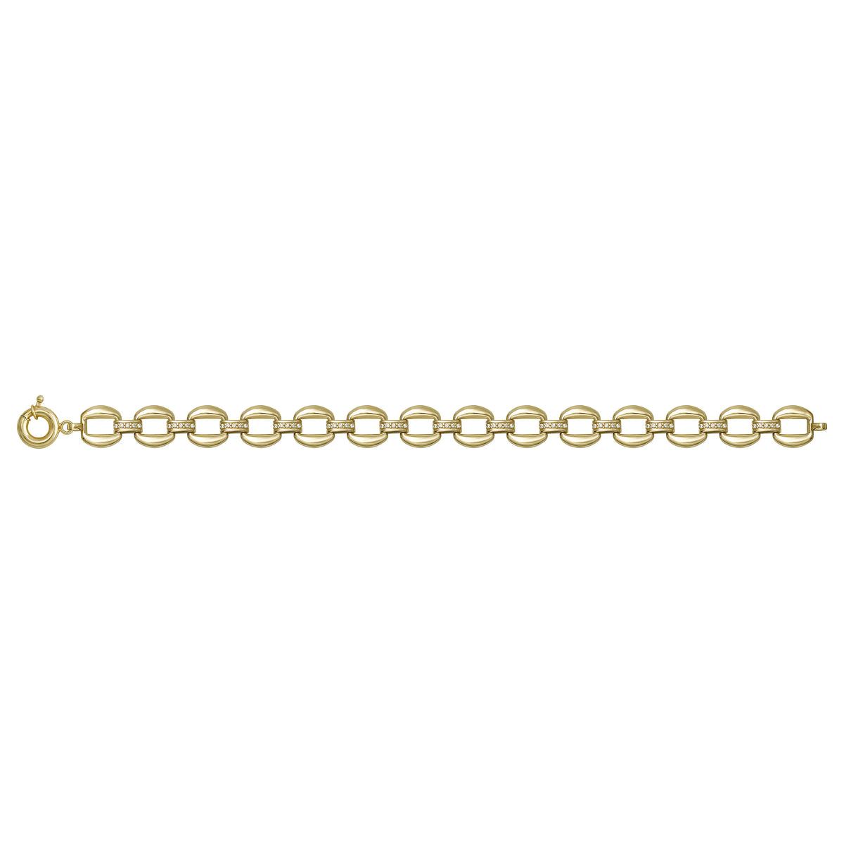 Solid gold fancy link bracelet, 11.03 g — shown square on a plain background.