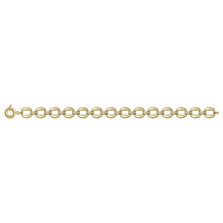 Solid gold fancy link bracelet, 11.03 g — shown square on a plain background.