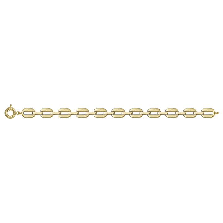 Solid gold fancy link bracelet, 10.08 g — shown square on a plain background.