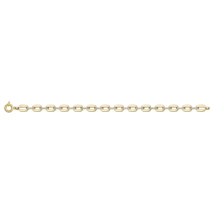 Solid gold fancy link bracelet, 9.65 g — shown square on a plain background.