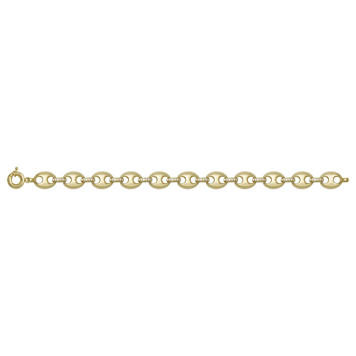 Solid gold mariner bracelet, 10.10 g — shown square on a plain background.