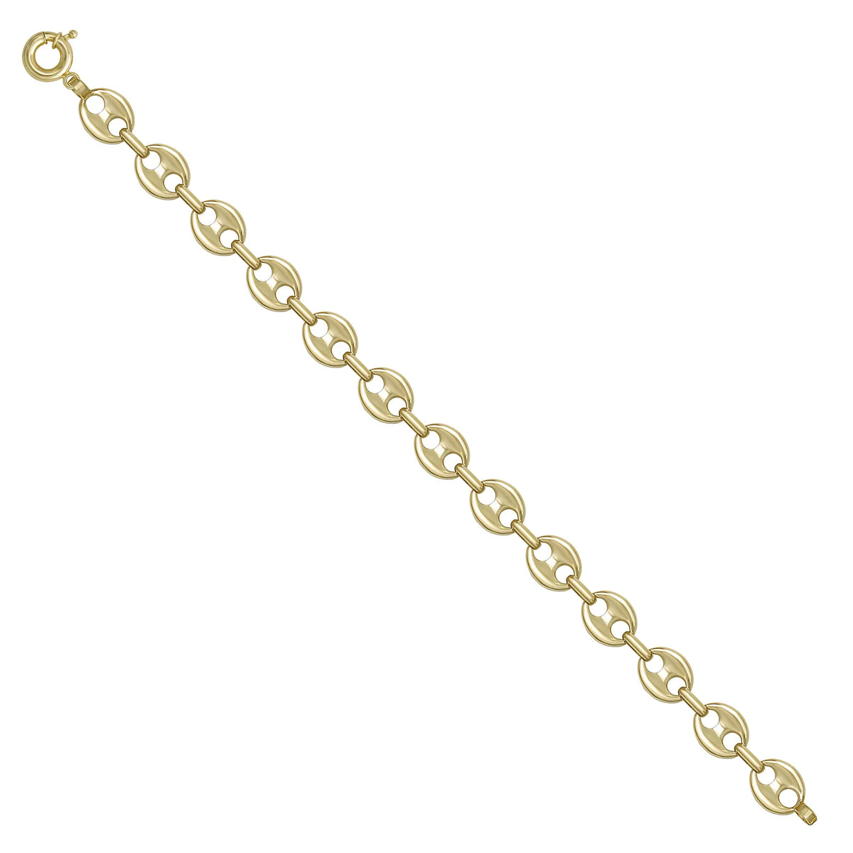 Solid gold mariner bracelet, 6.99 g — shown at an angle across the frame.