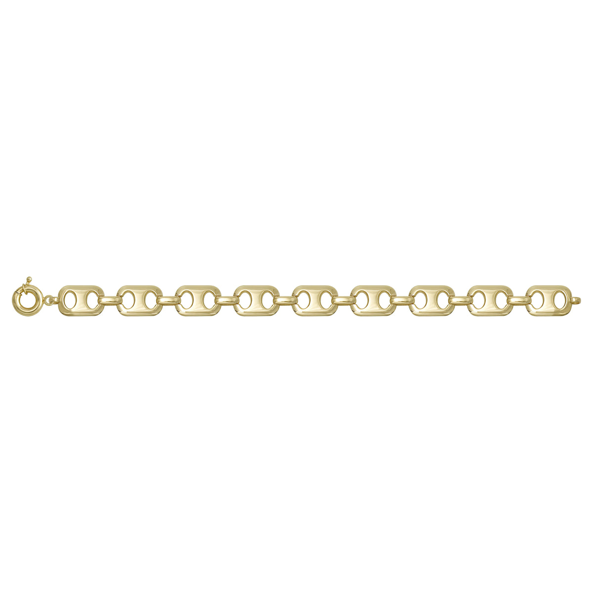 Solid gold mariner bracelet, 10.13 g — shown square on a plain background.
