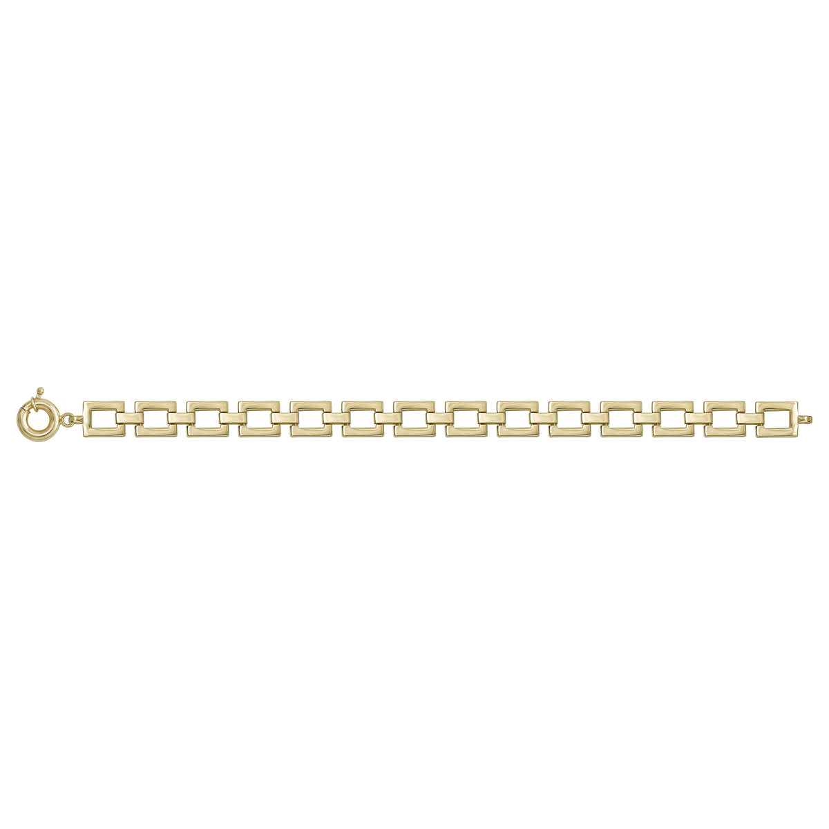 Solid gold fancy link bracelet, 11.27 g — shown square on a plain background.