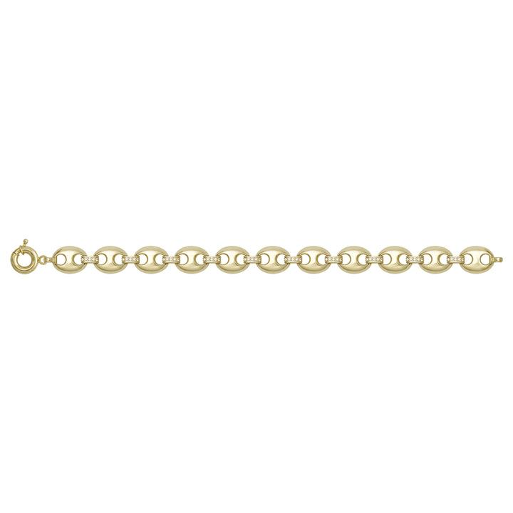 Solid gold mariner bracelet, 13.38 g — shown square on a plain background.