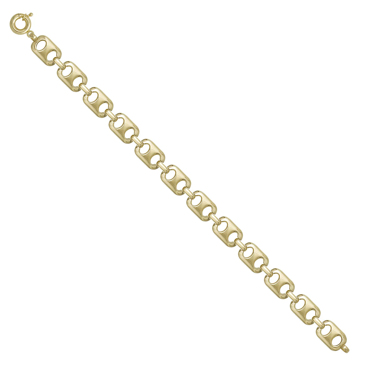 Solid gold mariner bracelet, 8.41 g — shown at an angle across the frame.