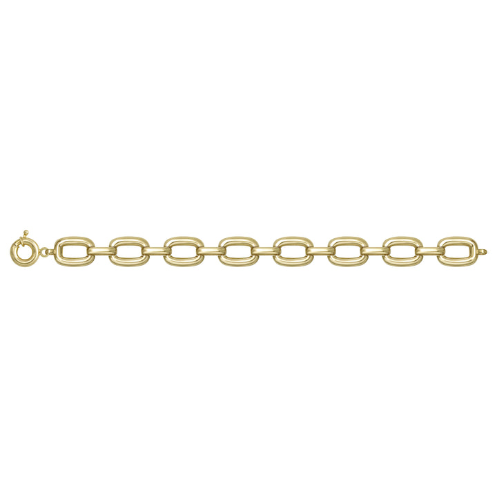 Solid gold fancy link bracelet, 11.10 g — shown square on a plain background.
