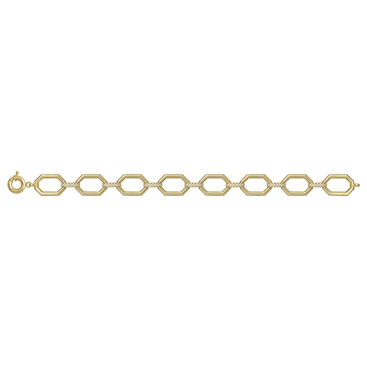 Solid gold fancy link bracelet, 12.00 g — shown square on a plain background.