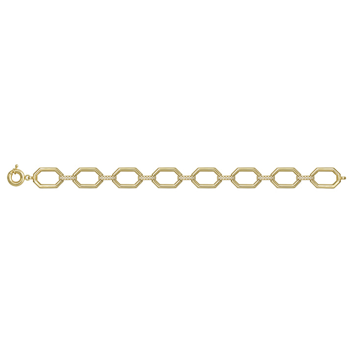 Solid gold fancy link bracelet, 12.00 g — shown square on a plain background.