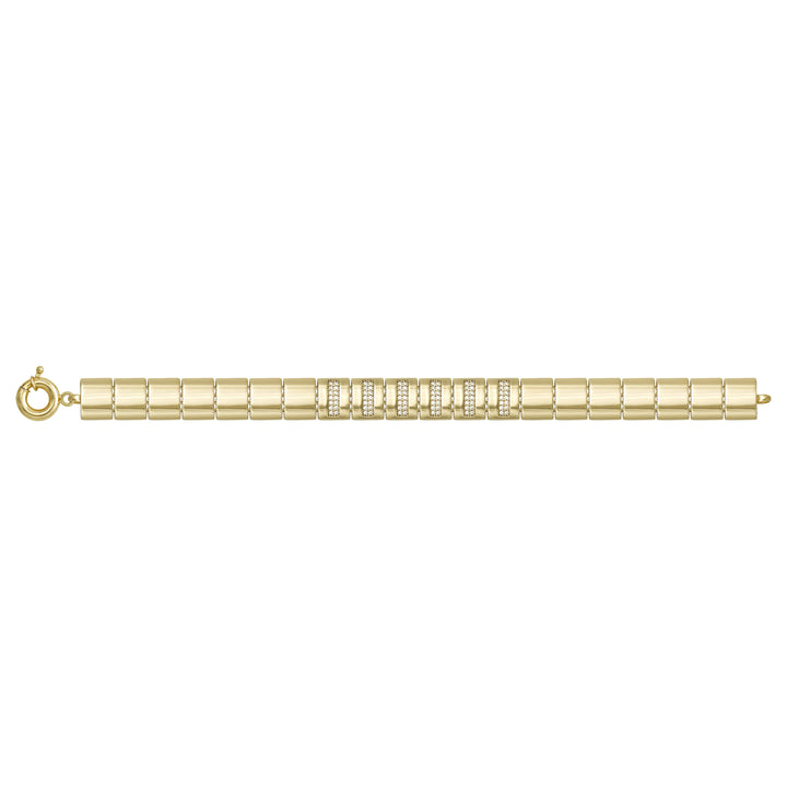 Solid gold bar link bracelet, 17.23 g — shown square on a plain background.