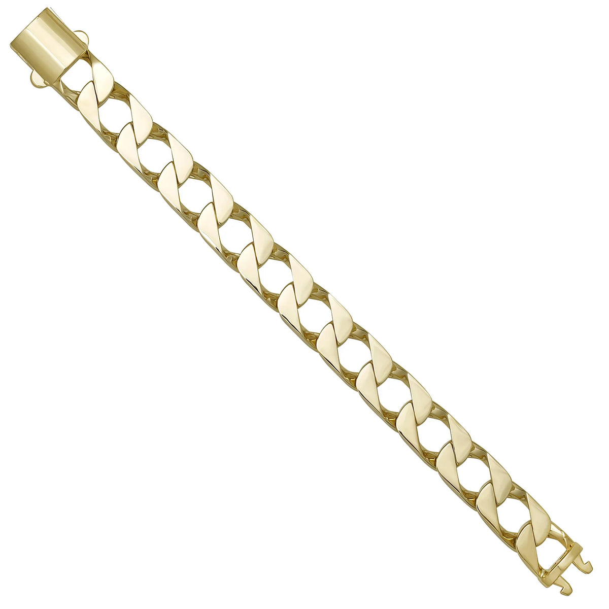 Solid gold curb bracelet, 27.85 g — shown at an angle across the frame.