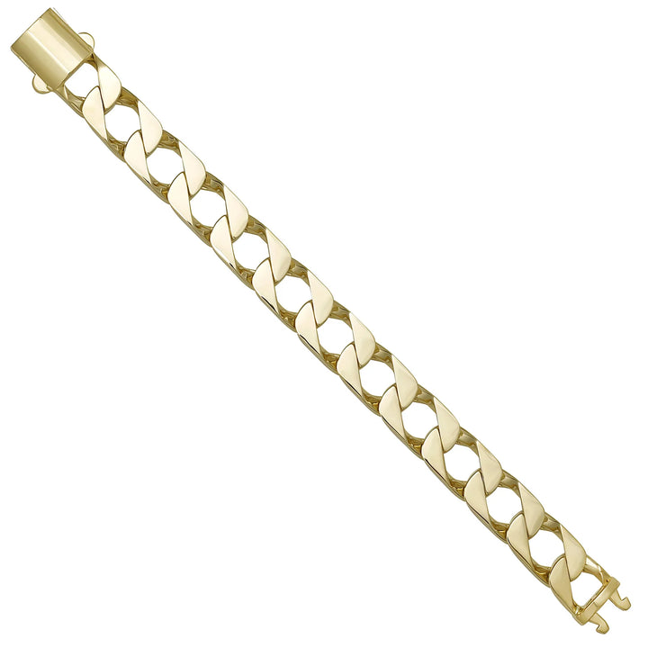 Solid gold curb bracelet, 27.85 g — shown at an angle across the frame.