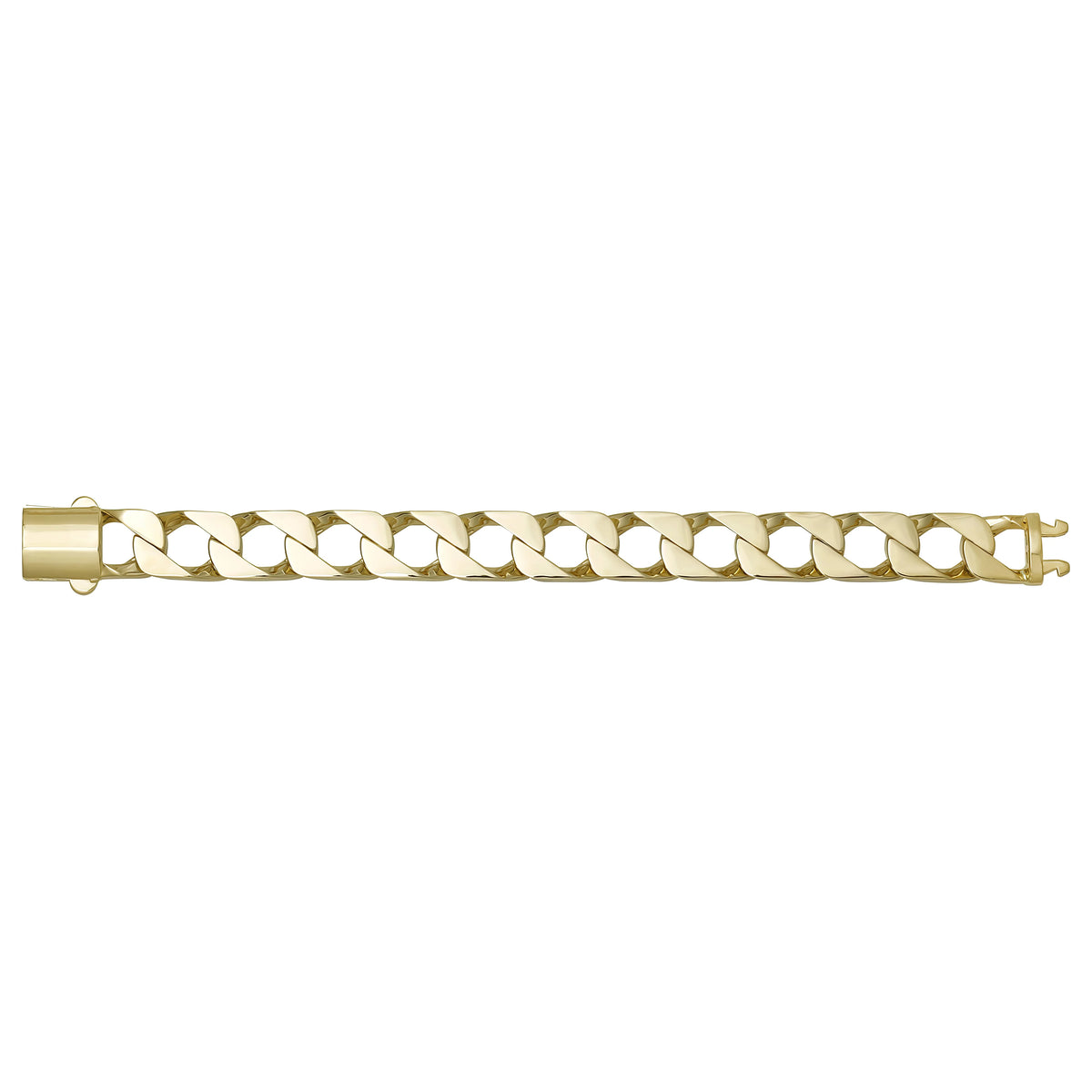 Solid gold curb bracelet, 27.85 g — shown square on a plain background.