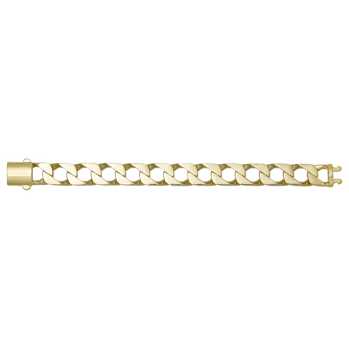 Solid gold curb bracelet, 27.85 g — shown square on a plain background.