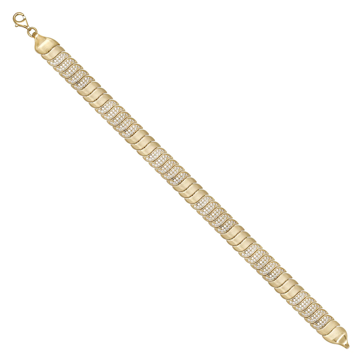 Solid gold braided bracelet, 14.00 g — shown at an angle across the frame.