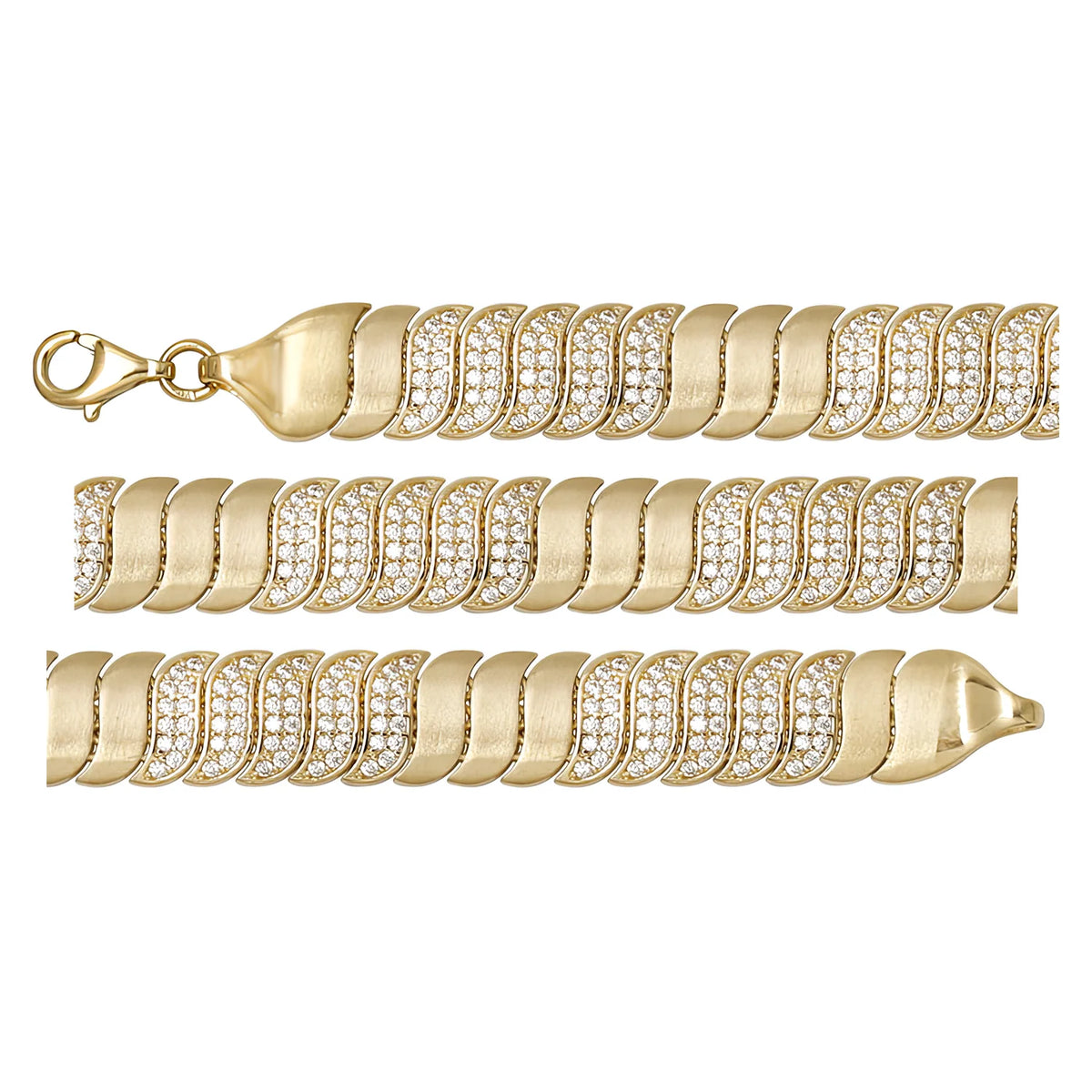 Solid gold braided bracelet, 14.00 g — shown in three rows across the frame.