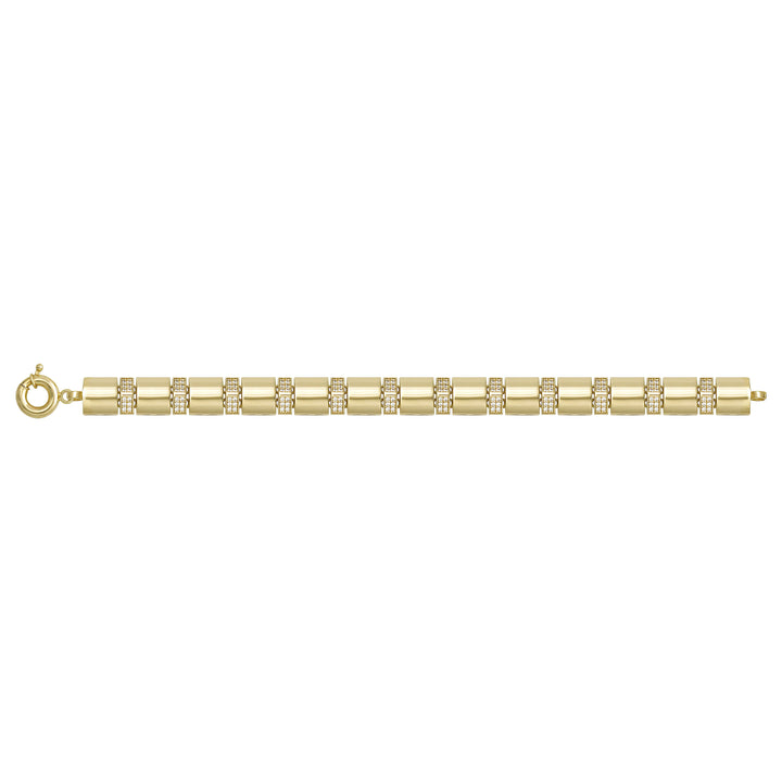 Solid gold bar link bracelet, 14.76 g — shown square on a plain background.