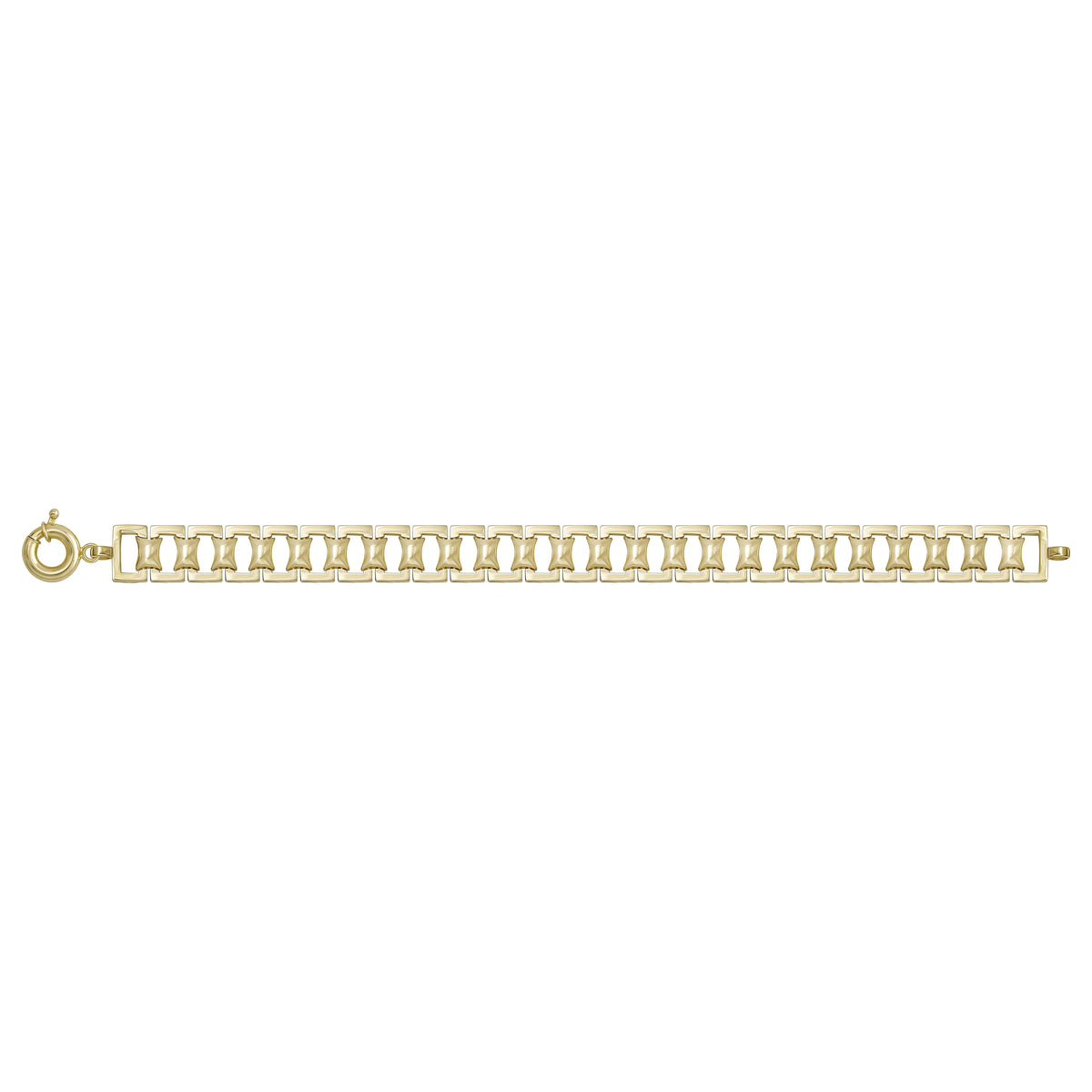 Solid gold fancy link bracelet, 13.95 g — shown square on a plain background.
