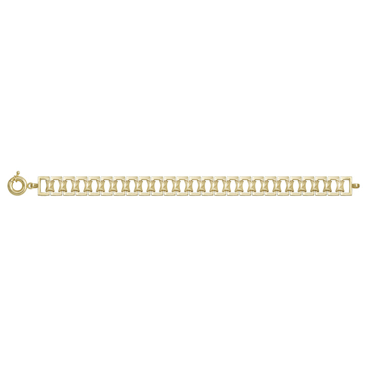 Solid gold fancy link bracelet, 13.95 g — shown square on a plain background.