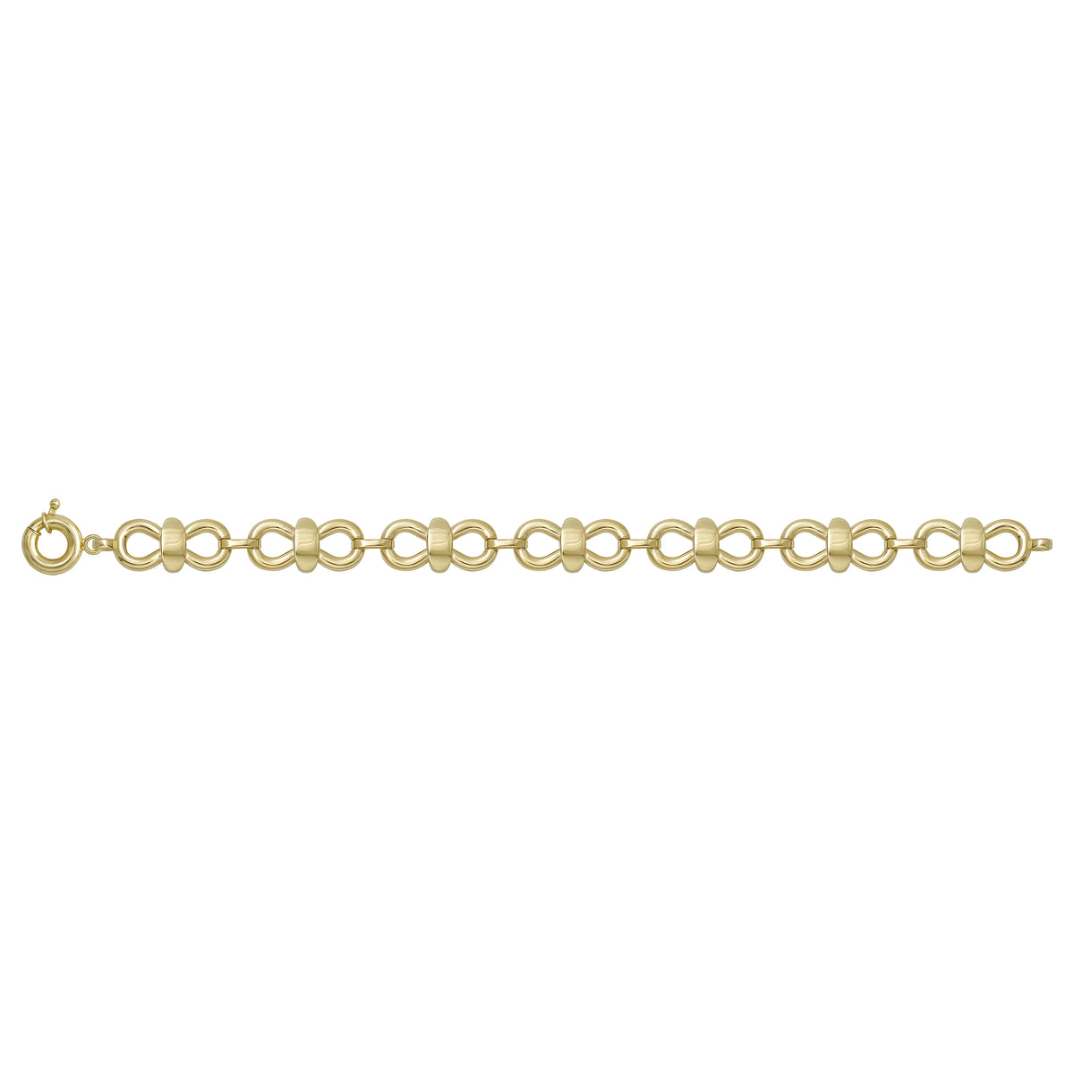 Solid gold fancy link bracelet, 9.66 g — shown square on a plain background.