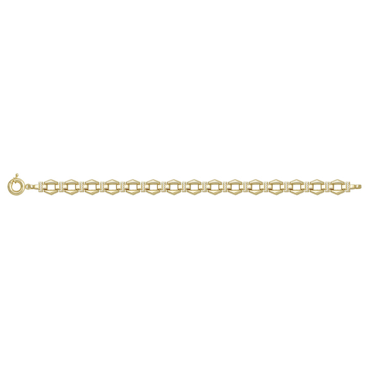 Solid gold fancy link bracelet, 10.64 g — shown square on a plain background.