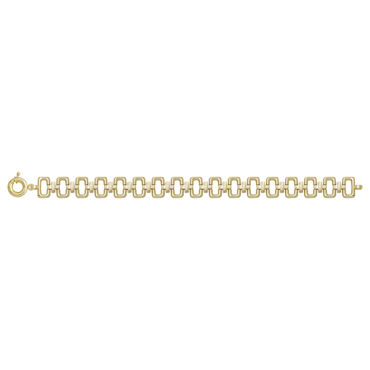 Solid gold fancy link bracelet, 13.70 g — shown square on a plain background.