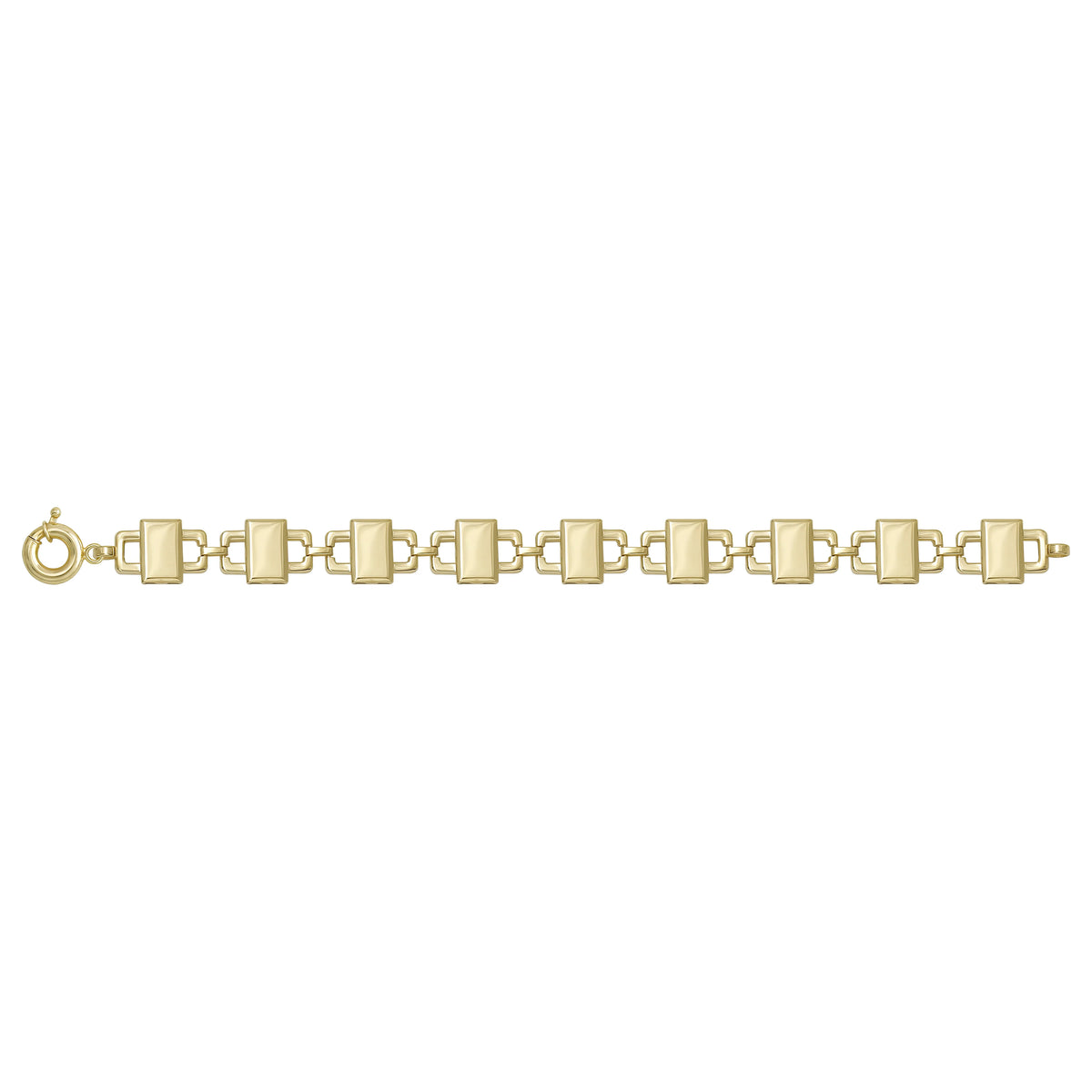 Solid gold fancy link bracelet, 8.95 g — shown square on a plain background.
