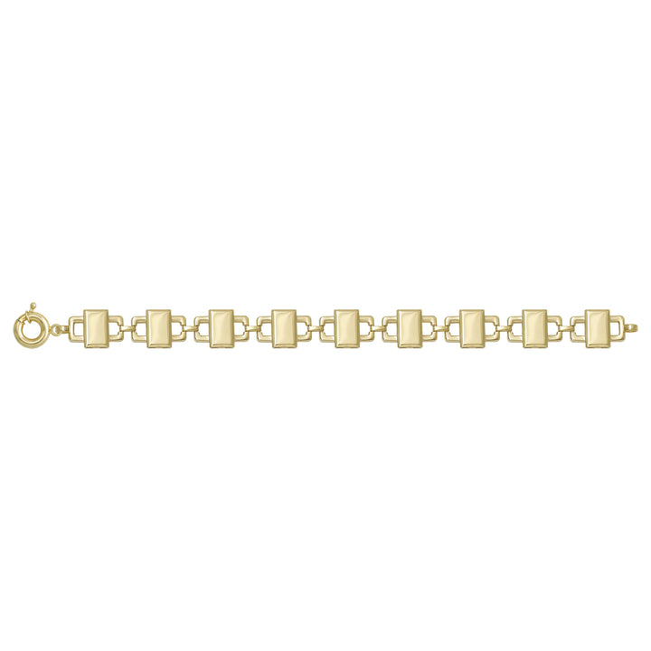 Solid gold fancy link bracelet, 8.95 g — shown square on a plain background.