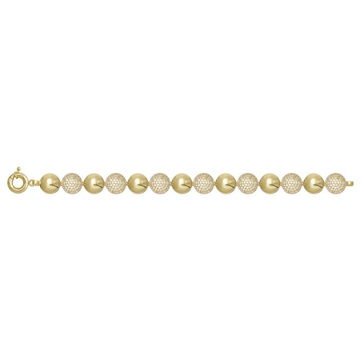 Solid gold bead bracelet, 12.10 g — shown square on a plain background.