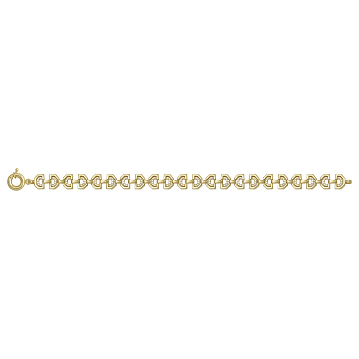 Solid gold fancy link bracelet, 11.74 g — shown square on a plain background.