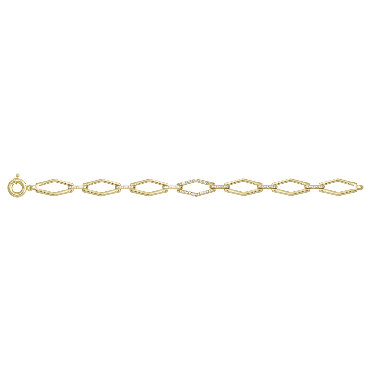 Solid gold fancy link bracelet, 10.50 g — shown square on a plain background.