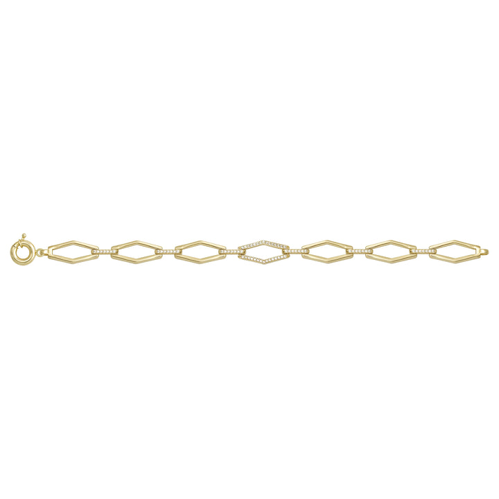 Solid gold fancy link bracelet, 10.50 g — shown square on a plain background.