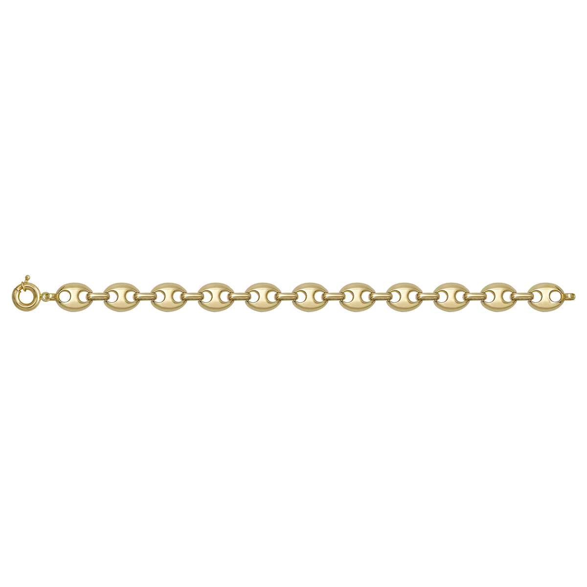Solid gold mariner bracelet, 9.28 g — shown square on a plain background.