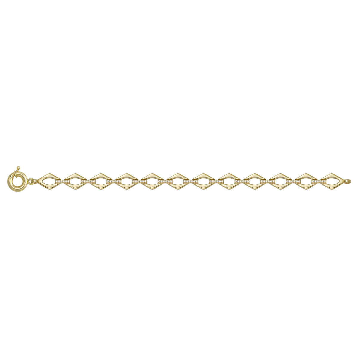 Solid gold fancy link bracelet, 8.55 g — shown square on a plain background.