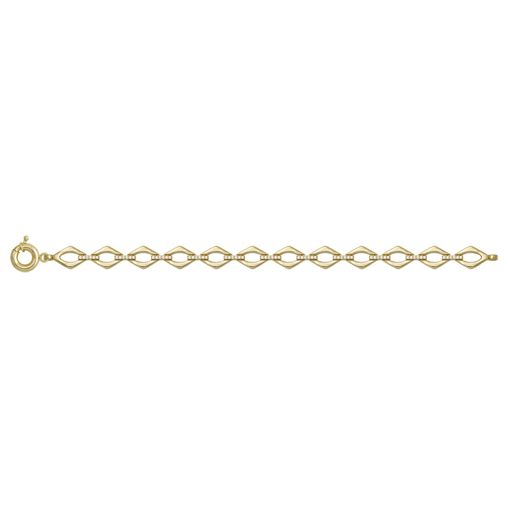 Solid gold fancy link bracelet, 8.55 g — shown square on a plain background.