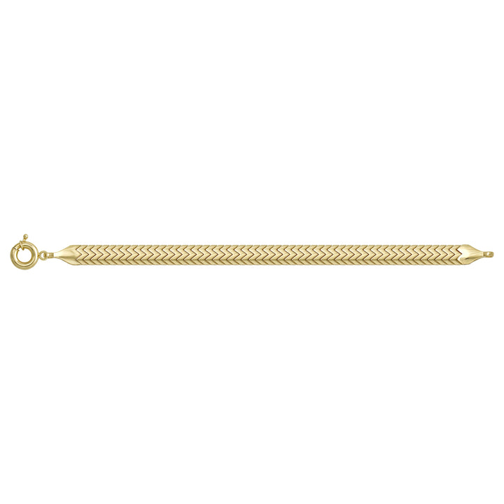 Solid gold herringbone bracelet, 11.80 g — shown square on a plain background.