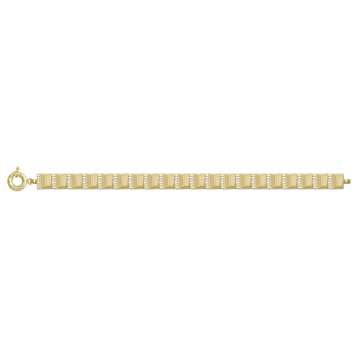 Solid gold bar link bracelet, 11.65 g — shown square on a plain background.